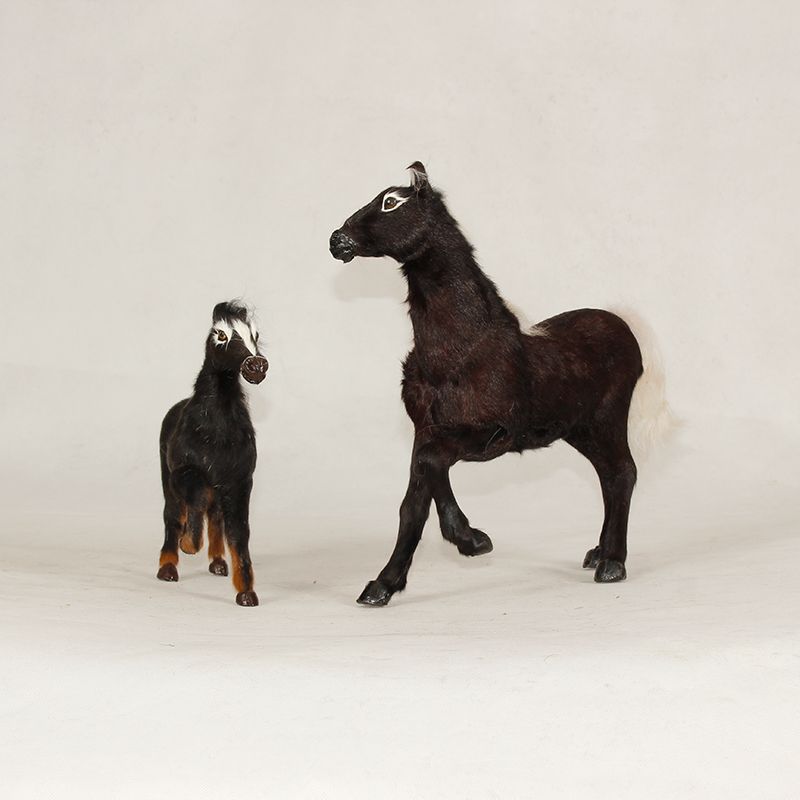 Simulation small black horse toy model home decoration doll doll holiday gift